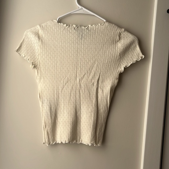 White Ribbed Top - Picture 4 of 4